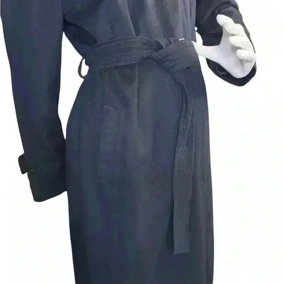 Vintage Armani Collezioni Black Poly Techno Lightweight Belted Trench Coat. - Picture 9 of 15